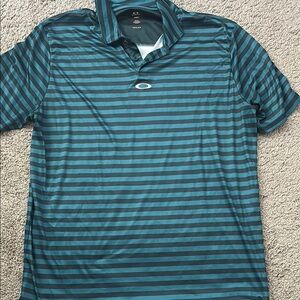 Oakley Blue Striped Golf Shirt